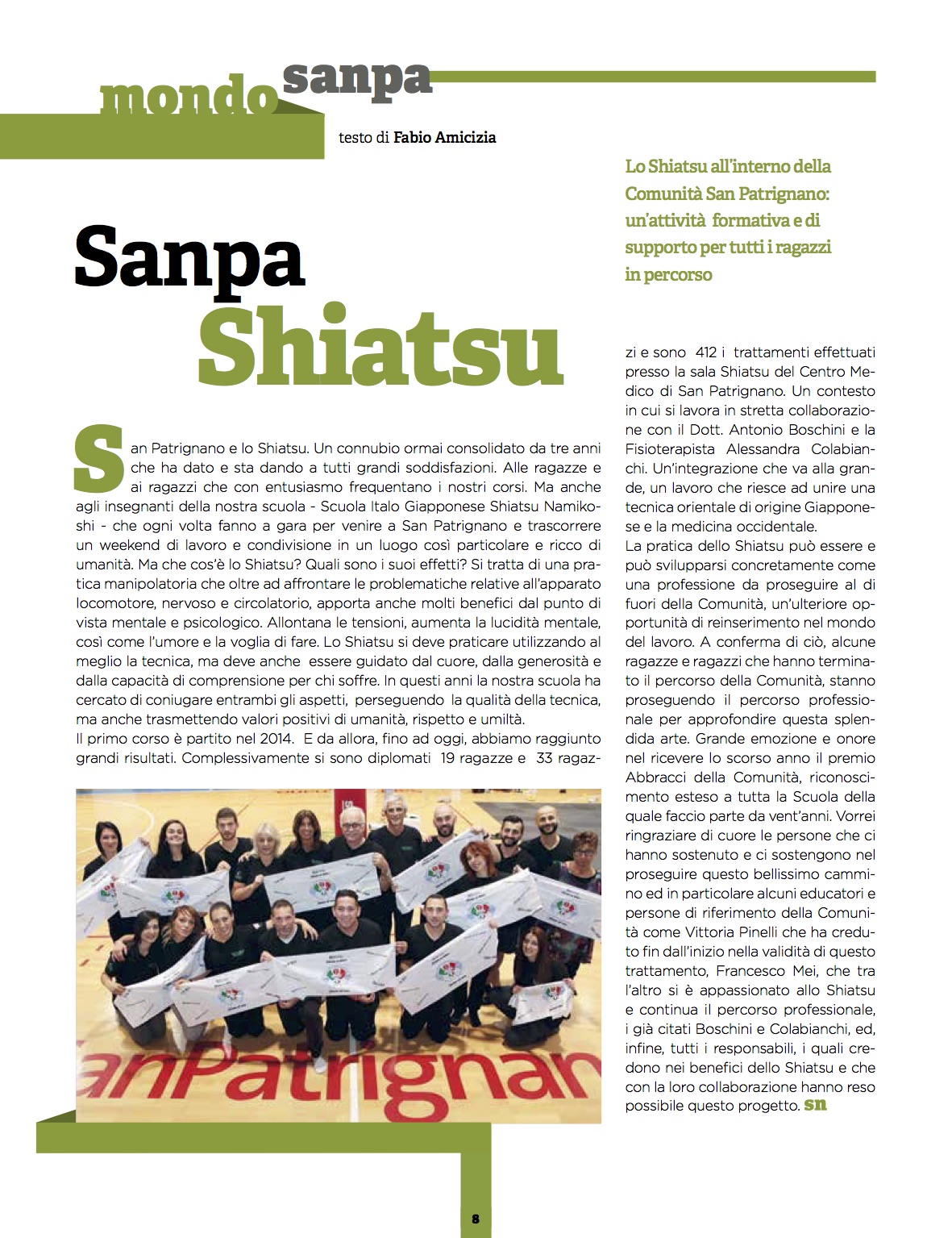 Lo Shiatsu a San Patrignano